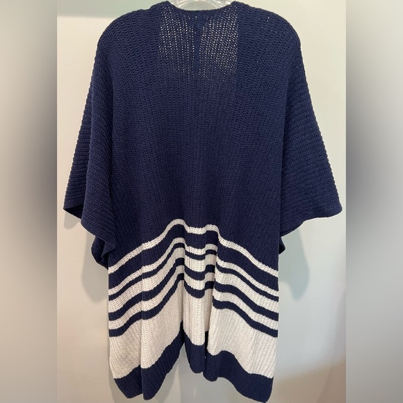 Aerie Navy White Striped Women's Layer Open Front Cardigan Kimono Sweater Size M - Picture 5 of 10